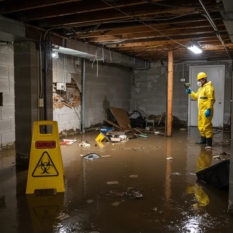 Flooded Basement Electrical Hazard in Jackson, NC Property