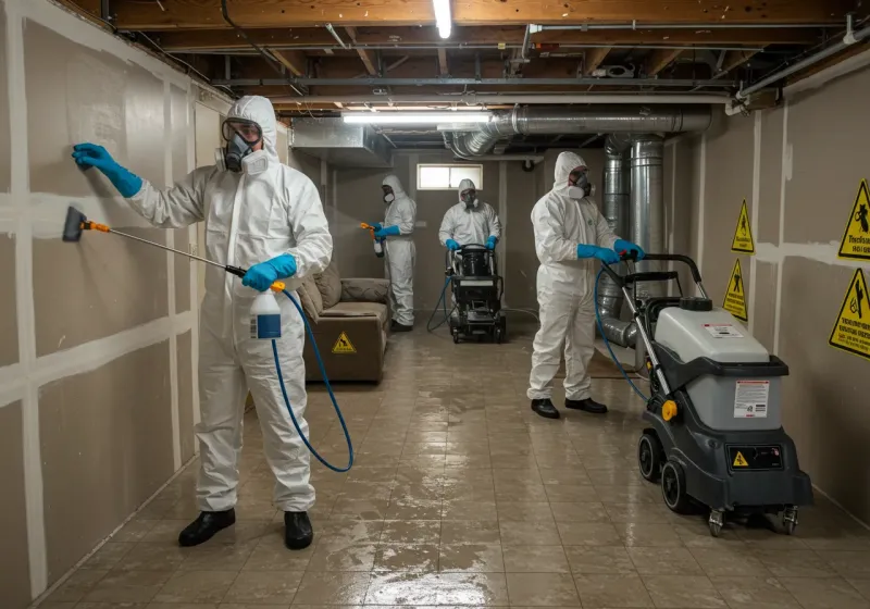 Basement Moisture Removal and Structural Drying process in Jackson, NC